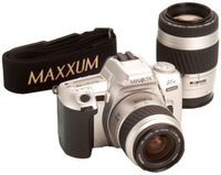 Minolta Maxxum STsi QD Panorama Date 35mm SLR Camera Kit w/ 35-80mm & 70-210mm Lenses, Silver