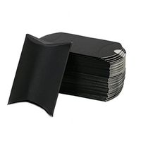 WEFOO 50PCS Cute Pillow Kraft Paper Gift Boxes Wedding Party Favor Favour Gift Candy Box,Black