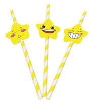 Most.Wished.For | 30pcs Smile Paper With Card Drinking Straws Mixed For Party Decorations