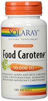 Solaray Food Carotene All Natural 10,000 LU Softgels, 200 Count