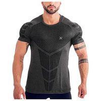 Lataw Men's T-Shirts Slim Summer Tight Quick Drying Fitness Short Sleeve Top High Elastic Printed Vest Tank Tunic Tee