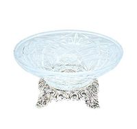 (D) Elegant Round Bowl based on Ornate Stand 4.5 x 9.5 Inches