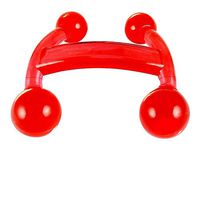 Hand Held Back Massager, 4-Point Quad Acupressure Design - Red.