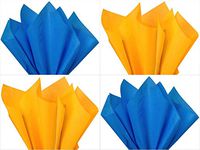 Assorted 2 Colors Winter Christmas Holiday Colors Gift Grade Tissue Paper Sheets - 15" x 20" Goldenrod & Brilliant Blue - Choose Package Amount (12)