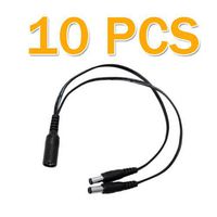 Orange Sources 10 Pcs 1 Female to 2 Male Security Camera Pigtail Cable Power Connector Splitter