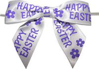 BAYWIND LTD, 3" Happy Easter Ribbon Bows with Twist Tie - 50pc