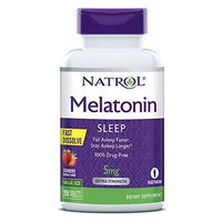 Natrol Melatonin Fast Dissolve Tablets, Helps You Fall Asleep Faster, Stay Asleep Longer, Easy to Take, Dissolves in Mouth, Faster Absorption, Maximum Strength, Strawberry Flavor, 5mg, 200 Count