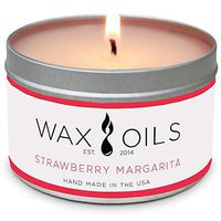 Wax and Oils Soy Wax Aromatherapy Scented Candles (Strawberry Margarita) 8 Ounces. Single