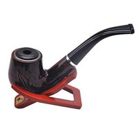 JTYP Tobacco Cigarette Dual-use Pipe Curved Handle Portable Detachable Pipe Smoking Cigarette Holder for Men Length 13.5cm(Without Stand)