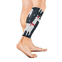 Calf Guard Sleeves Cute White Alpaca Sports Calves Guards Sleeves for Running, Basketball, Baseball, Football