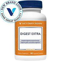 Digest Extra Digestive Enzymes for Fats, Carbohydrates and Protein Including a Digestive Aid for Gluten and Dairy Supports Nutrient Absorption (180 Vegetable Capsules) by The Vitamin Shoppe