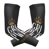 Anyangquji Girl Power Feminist Slogan with Crown Arm Sleeve Protectiv for Man Elbow Brace for Arthritis (1 Pair)