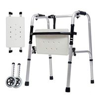 YSNBM Crutches Walker Elderly Disabled Aluminum Double Handrails Walking Wheels Bathing Boards Auxiliary Lower Limbs Four Feet 47cm×52cm×73cm Non-Slip Walking Stick with Hospital