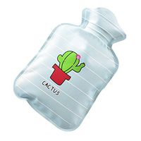 WINOMO Thick Water Injection Hot Water Bottle Cartoon Cute PVC Hot Water Bottle(Cactus)