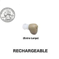 Extra Large Size,Beige Color, in The Canal (ITC), New Digital Hearing Ear Amplifier Kit by EASYUSLIFE, Rechargeable and Interchangeable, Adjustable Volume Control, Suitable for Men and Women