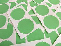 Minilabel 50mm Serrated Edge , Certificate Wafer Company Seal Labels , Stickers For Embossing , Awards & Rewards Green
