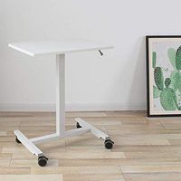 Lap Table Overbed Table, Adjustable Height Medical Bedside Table, Bed Room for Food Tray Laptop Desk with Rolling Wheels, Movable for Reading Eating Bedridden Elderly (Color : A)