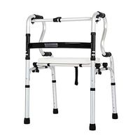 HL Walking Aids for The Elderly/Walking Frame with Wheels/Walking Frame with Wheels/Elderly Walker/Wheel Folding Walker Four-Legged Wheeled Scooter (Color : Without Wheels)