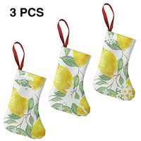 Christmas Stockings Suits Watercolor Lemon Tree and Flowers Great for Funny Xmas Party