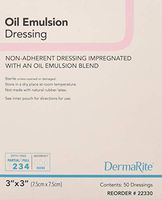 Dermarite Industries Oil Emulsion Non Adherent Dressing, 3"x3, 50 Count