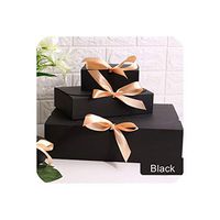 Gift Boxes with Ribbon,Wedding Favor Boxes,Baby Shower Favor Boxes,Party Gift Boxes 20Pcs/Lot,Black,11.5X11.5X5Cm