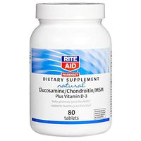 Rite Aid Natural Glucosamine/Chondroitin/MSM, Plus Vitamin D-3, Tablets, 80 Tablets