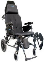 Karman Healthcare MVP502TP-18 Ergonomic V-Seat Reclining Wheelchair, Diamond Black, 14" Rear Wheels and 18" Seat Width