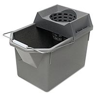 Rubbermaid 6194STL Pail/Strainer Combination, 15qt, Steel Gray