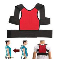 scgtpapadc Back Posture Corrector Adjustable Neck Shoulder Head Support Tape Brace Belt Red