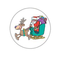 Christmas Envelope Seals - 1.2" Christmas Stickers - 144 Fun Holiday Stickers (Santa Sleigh)