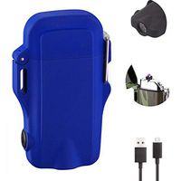 Waterproof Lighter,JiaDa USB Plasma Electric Lighter Waterproof with Flashlight Flameless Lighter Windproof Arc Lighter for Outdoor Camping Hiking (Blue)