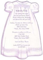 Purple Christening Gown Baptism Christening Invitations - Set of 20