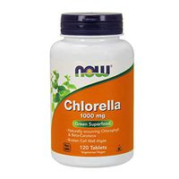 NOW Supplements, Chlorella 1000 mg with naturally occurring Chlorophyll, Beta-Carotene, mixed Carotenoids, Vitamin C, Iron and Protein, 120 Tablets