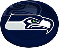 Creative Converting Officially Licensed NFL Oval Paper Platters, 8-Count, Seattle Seahawks