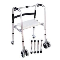 PLLP Medical Rehab Chair, Wheelchair,Lightweight Folding Adjustable Driving Medical, Aluminum Walker Four-Foot Walker Elderly Walker
