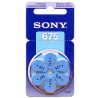 60 Sony Hearing Aid Batteries Size: 675 + Battery Holder Keychain Kit