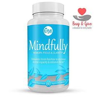 MINDFULLY Nootropic Brain Booster - Citicoline, Lion's Mane, Bacopa Monnieri & Ginkgo Biloba Supplement to Support Memory, Focus & Cognitive Function - 60 Vegetarian Capsules