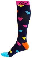 A-Swift Compression Socks Women & Men 20-30mmhg - Suits Nurses, Maternity Pregnancy - Below Knee High (Hearts, Medium)
