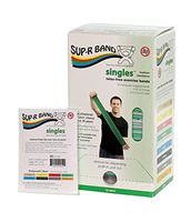 CanDo 10-6373 Sup-R Band, Latex-Free, 5' Singles, 30 Piece Dispenser, Green