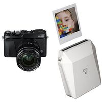 Fujifilm X-E3 Mirrorless Digital Camera w/XF18-55mm Lens Kit - Black + Fujifilm Instax Square SP-3 White