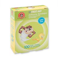 First-aid Taz & Tweety Spot Bandages - 100 Per Pack
