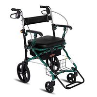 Walkers for Seniors with Seat Folding Walker, Seat and Detachable Storage Bag, Adjustable Height & 4 Wheels Shopping， Aluminium Walking Mobility Aid for Elderly Rolling Walkers