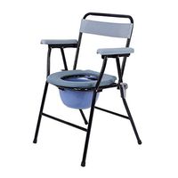 Folding Lightweight Commode Chair with Top Loading Easily Removable Pot
