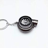 Gift for Turbo Fans! Keychain with Cigarette Lighter and Turbo Sound USB Rechargeable (Gun Black)