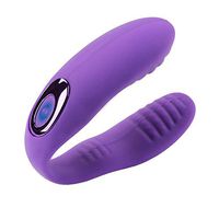 C Shape Female Vibrator Clitoris G-Spot Stimulation Vagina Massager 10 Speed Silicone Rechargable Double Motor Waterproof for Couples Women Adult Sex Toys (Purple)