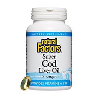 Natural Factors - Super Cod Liver Oil, Provides Vitamins A & D, 90 Soft Gels