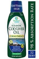 Icelandic Cod Liver Oil | Maximum Strength 1144mg of Liquid Omega 3 Fish Oil | Wild-Caught Natural Omega-3 Fish Oil for Heart, Brain & Joint Health | Lemon Flavor, Non GMO, 3rd Party Tested | 90 Serv