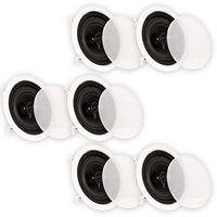 Theater Solutions CS6C in Ceiling 6.5" Speakers Surround Sound Home Theater 3 Pair Pack 3CS6C