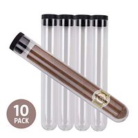 VeeBoost Cigar Tubes w/Pressure Fit Caps, Home Organizer, Personal Cigar Case, Travel Storage Containers | Clear, BPA-Free Acrylic | Reusable, Eco-Friendly (10)