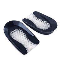 Funarrow Silicone Gel Heel Cups Heel Seats Foot Orthotic Inserts U-Shaped Honeycomb Design Non-Slip Shock Absorption, for Plantar Fasciitis, Sore Heel Pain, Bone Spur & Achilles Pain